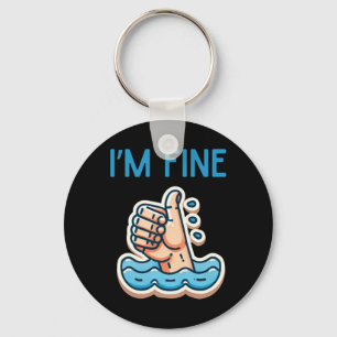 I'm Fine Thumbs Up Sticker  Key Ring