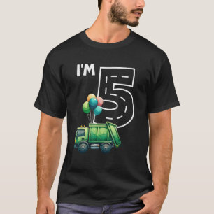 I'm Five 5 Year Old Birthday Boy Garbage Truck T-Shirt