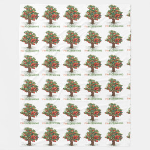 I'm Flourishing – Rooted Growth Inspirational Tree Fleece Blanket