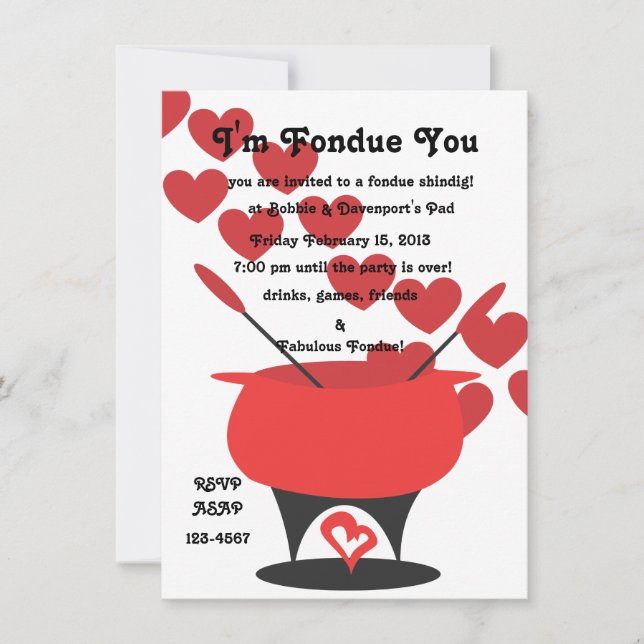 I'm Fondue You Invitation (Front)