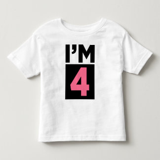I'm Four Pink Fourth Birthday Shirt