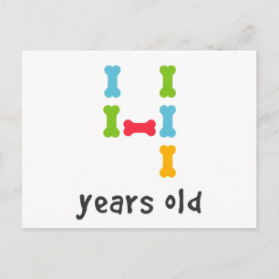 I'm Four Years Old Postcard