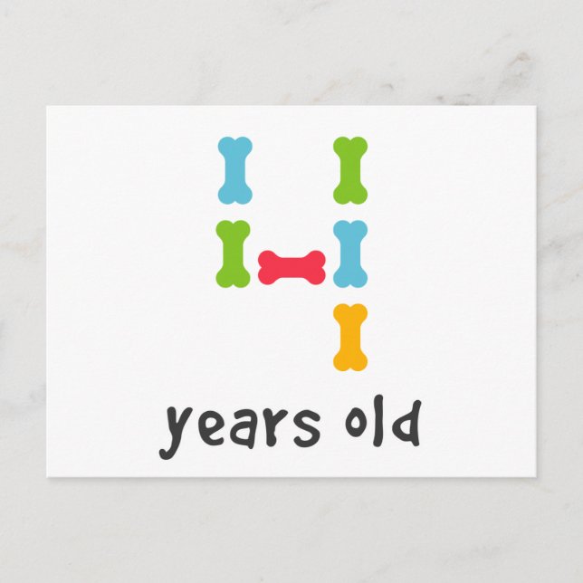 I'm Four Years Old Postcard (Front)