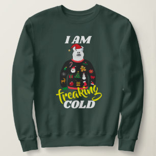 i'm freaking cold funny llama christmas sweatshirt