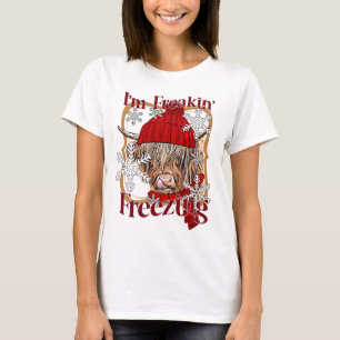 I'm Freaking Freezing Funny Heifer Cow T-Shirt