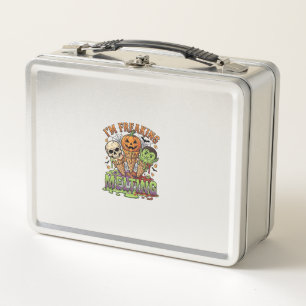 Im Freaking Melting Halloween Ice Cream Skull Pump Metal Lunch Box