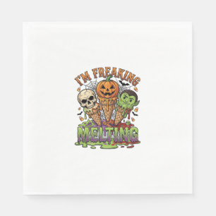 Im Freaking Melting Halloween Ice Cream Skull Pump Napkin