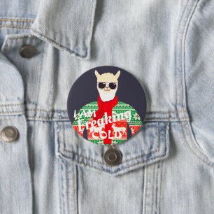 I'm Freezing! Funny Christmas Llama Design 7.5 Cm Round Badge