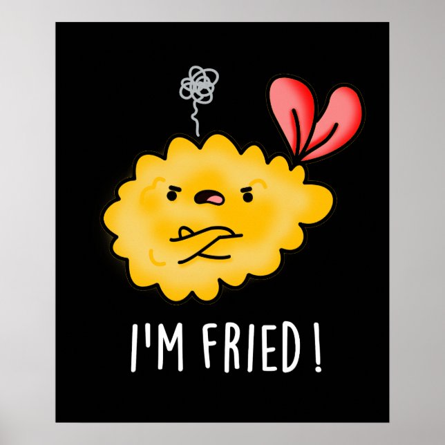 I'm Fried Funny Tempura Sushi Pun Dark BG Poster (Front)