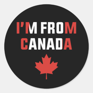 im from canada proud canadian canada day classic round sticker