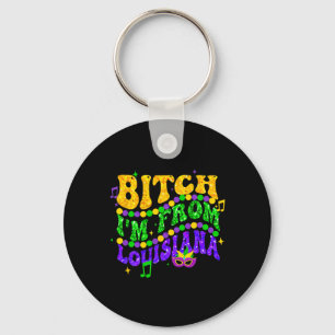 I'm From Louisiana Mardi Gras Fleur De Lis Fat Tue Key Ring