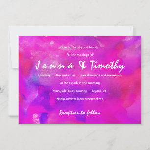 I'M FUSHIA WATERCOLOR Wedding Invitation