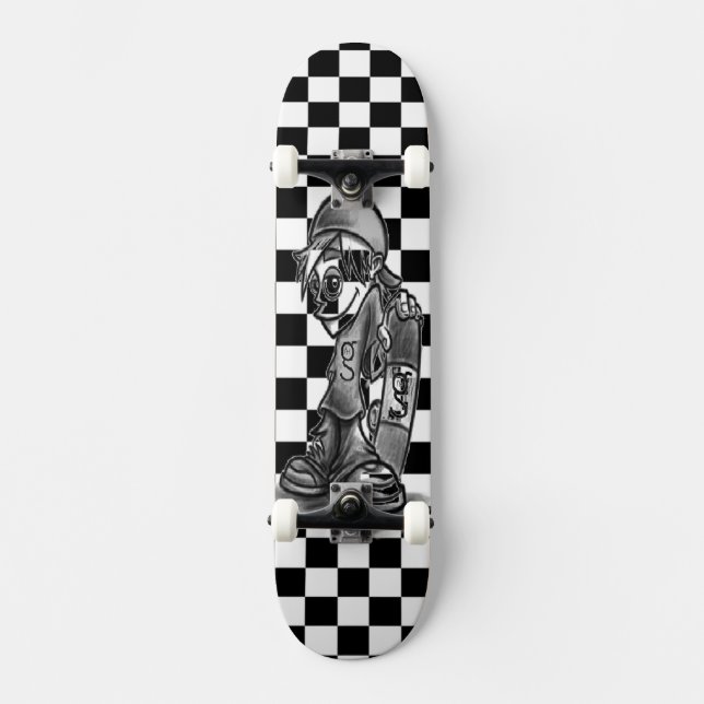 I'm G Skater Boy Chequered Skateboard (Front)
