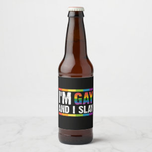 I'm Gay and I Slay LGBTQ Gay Pride Beer Bottle Label