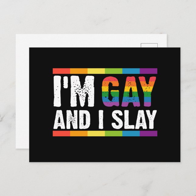 I'm Gay and I Slay LGBTQ Gay Pride  Postcard (Front/Back)