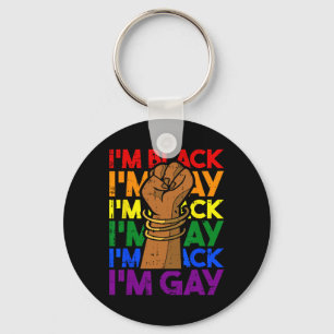 Im Gay Black History Month Men Women Power Fist Lg Key Ring