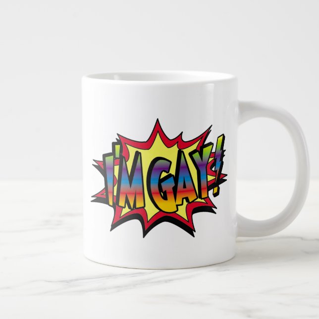 I'm Gay Burst Large Coffee Mug (Right)