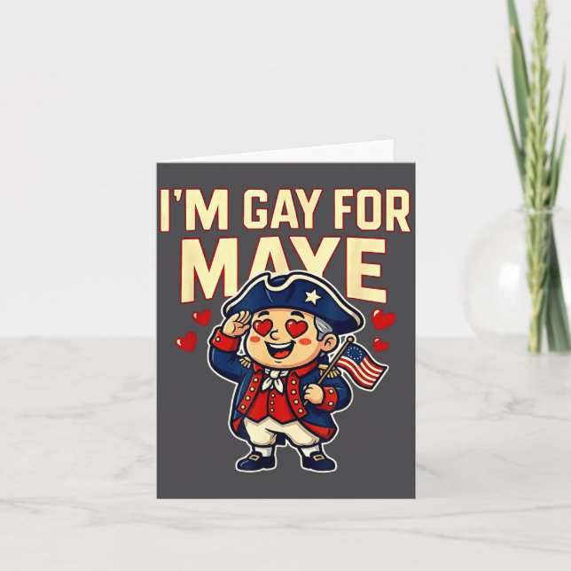 I'm Gay For Maye Funny Hearts  Card (Front)