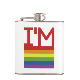 I'm Gay Rainbow Flag Hip Flask