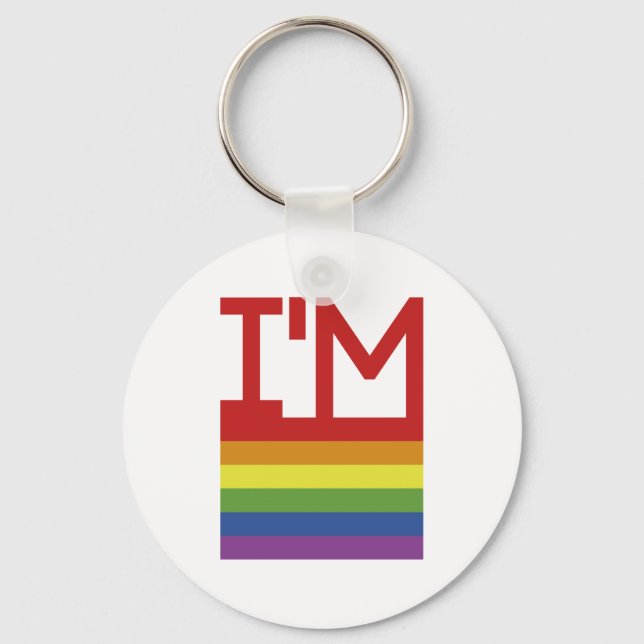 I'm Gay | Rainbow Flag Key Ring (Front)