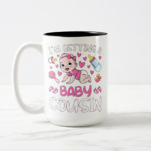 I'm Getting A Baby Cousin Girl Gender Reveal Two-Tone Coffee Mug