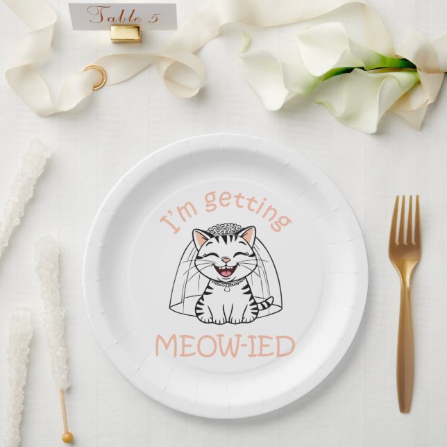 I'm Getting Meow-ied! Paper Plate (Wedding)