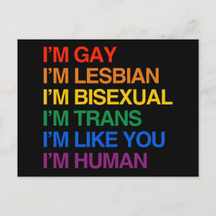 I'M GLBT I'M HUMAN POSTCARD