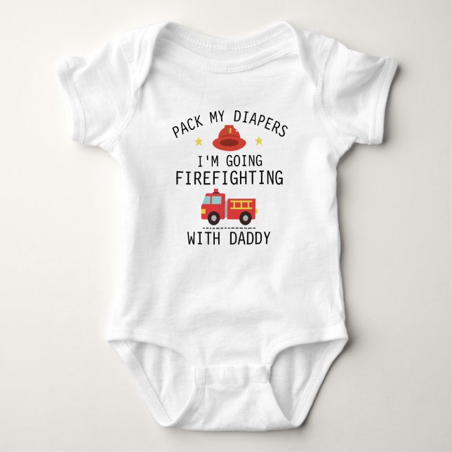 I'm Going Firefighting With Daddy | Firefighter Baby Bodysuit (Front)