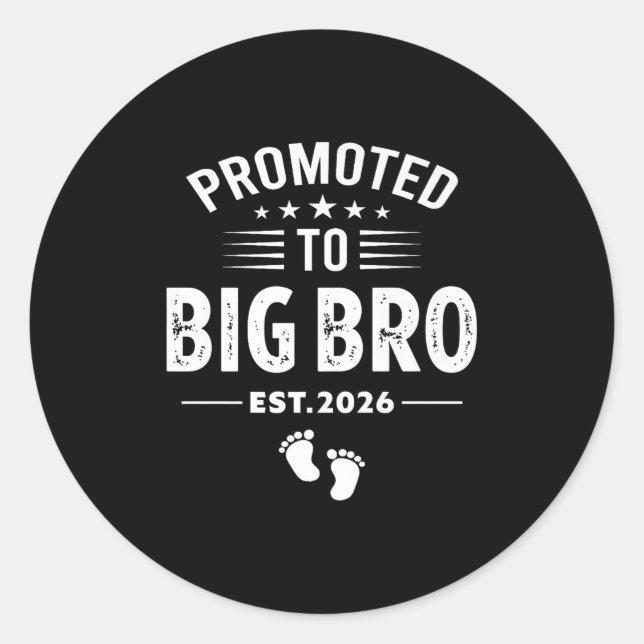 I'm Going To Be A Big Brother 2026 Promoted To Big Classic Round Sticker (Front)
