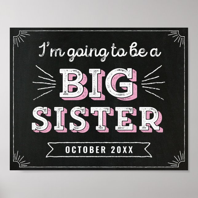 I'm Going to Be a Big Sister Custom 8x10 Sign (Front)