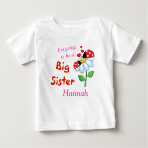 I'm going to be a Big Sister Ladybugs Flower Baby T-Shirt