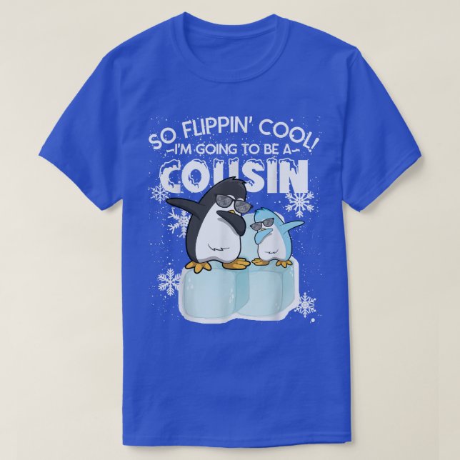 I'm Going to be a Cousin Penguin Pregnancy Reveal  T-Shirt (Design Front)