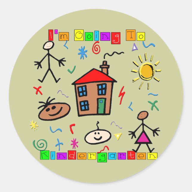 I'm Going to Kindergarten Classic Round Sticker (Front)