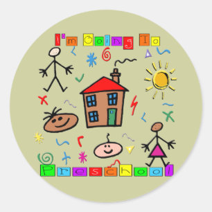 I'm Going to Preschool Classic Round Sticker