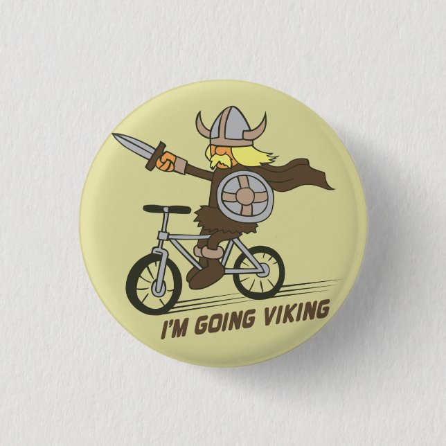 I'm Going Viking Funny Wordplay Flair Button (Front)