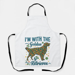 Im Golden Retriever Dog Halloween Pumpkins Leaves_ Apron