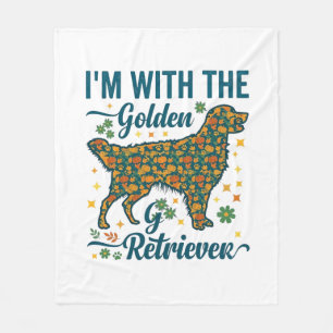 Im Golden Retriever Dog Halloween Pumpkins Leaves_ Fleece Blanket