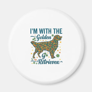 Im Golden Retriever Dog Halloween Pumpkins Leaves_ Magnet