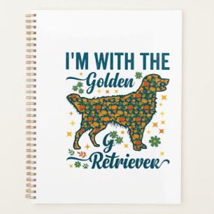 Im Golden Retriever Dog Halloween Pumpkins Leaves_ Planner