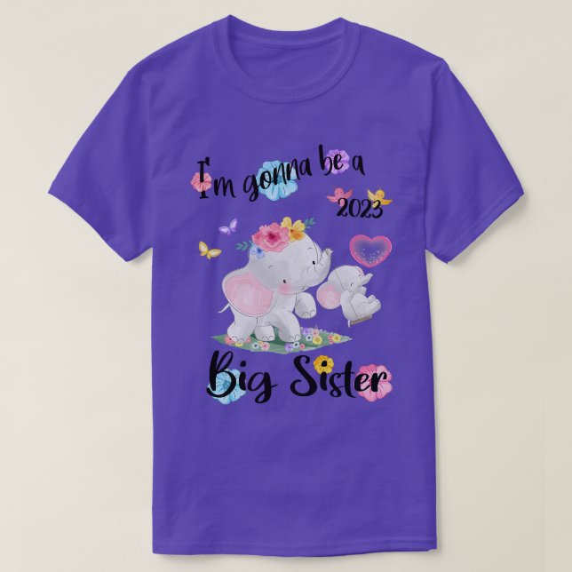 I'm Gonna Be A Big Sister 2023 Pregnancy Announcem T-Shirt (Design Front)