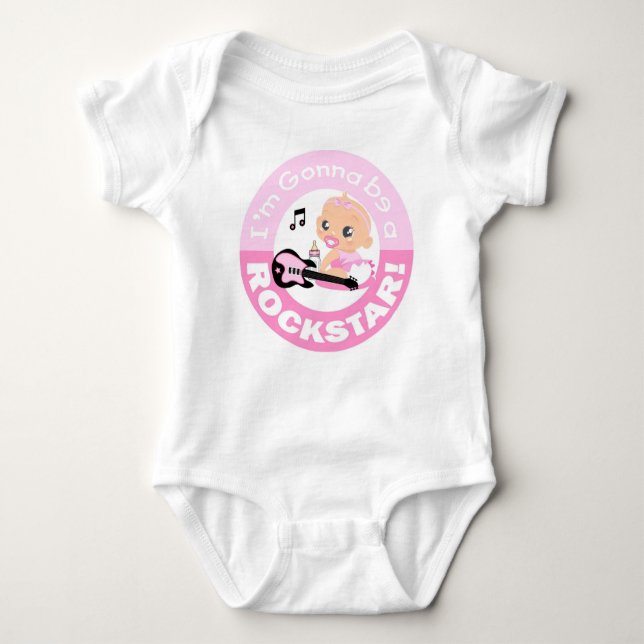 I'm Gonna be a Rockstar Pink Infant Body Suit Baby Baby Bodysuit (Front)
