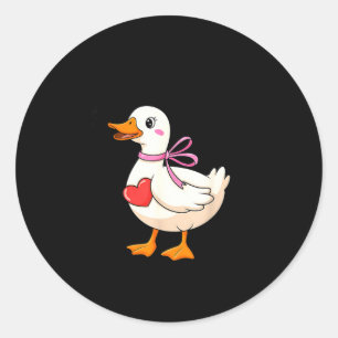 I'm Goosey For You Coquette Valentine Goose  Classic Round Sticker