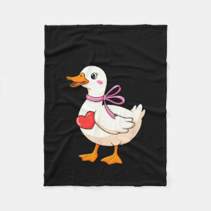 I'm Goosey For You Coquette Valentine Goose  Fleece Blanket