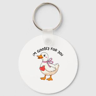 Im Goosey For You Coquette Valentine Goose Key Ring