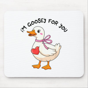Im Goosey For You Coquette Valentine Goose Mouse Pad