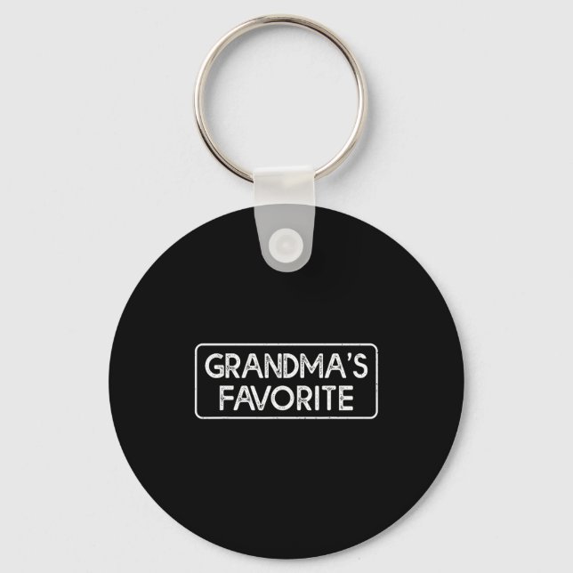 I'm Grandma's Favorite Funny Grandson Granddaughte Key Ring (Front)