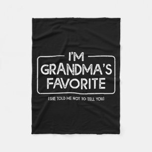 I'm Grandma's Favorite Grandson Granddaughter Humo Fleece Blanket
