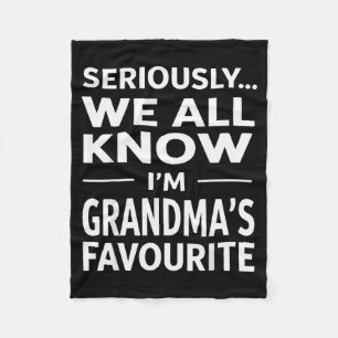 Im Grandmas Favorite Grandson Granddaughter Humor Fleece Blanket