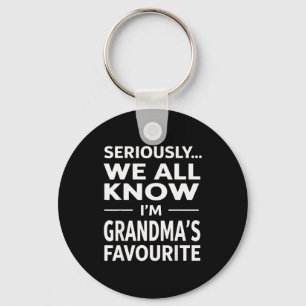 Im Grandmas Favorite Grandson Granddaughter Humor Key Ring
