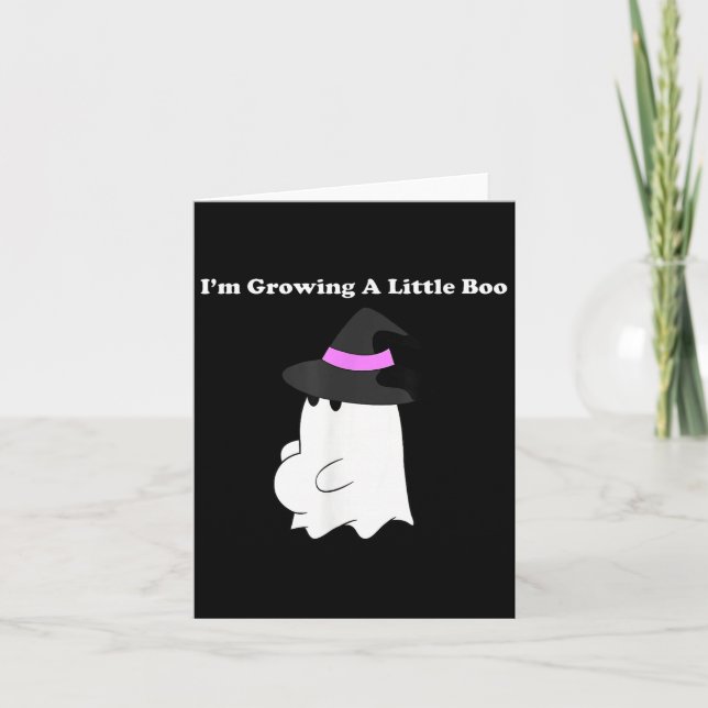 I'm Growing A Little Boo Halloween Pregnancy Annou Card (Front)